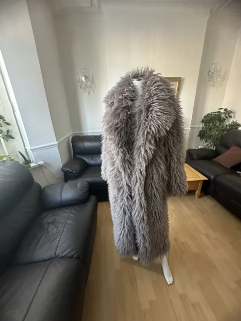 ZARA LONG FAUX Fur Coat Cream Grey Off White size S 6318/255 New £110.00 -  PicClick UK