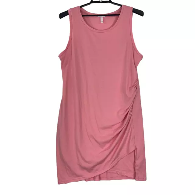 Leith Womens size 2X dress pink ruched sheath sleeveless