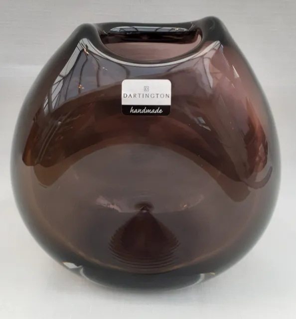 Large Heavy  Dartington Studio Glass Vase In Excellent Condition (RARE)