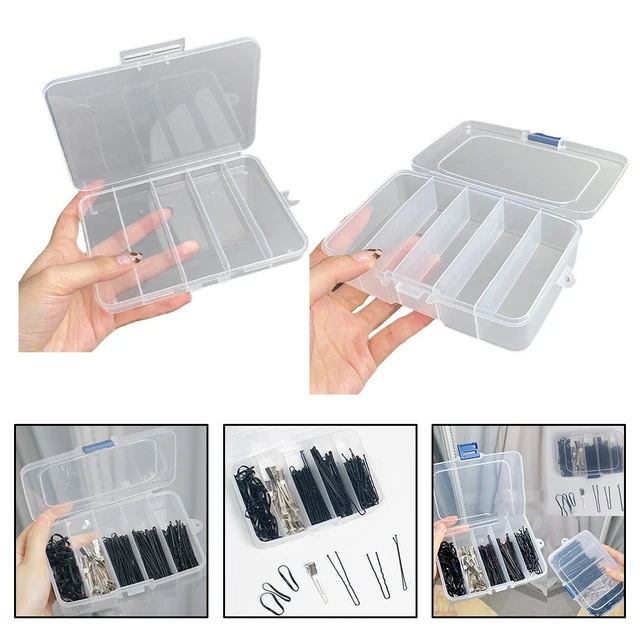 Incisite Confezione da 4 scatole organizer in plastica trasparente, 36 scomparti trasparenti per perline con divisore regolabile per perline, fai da te, artigianato, gioielli, pesca, con 512 etichette