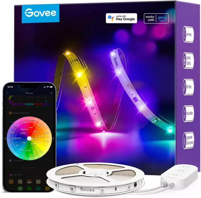GOVEE RGBIC RUBAN LED 5m, Bande WiFi Bluetooth Multicolore