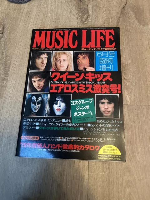 Music Life Magazine 1976 Internationale Ausgabe Vol 3 Queen Kiss Aero Japan EDI