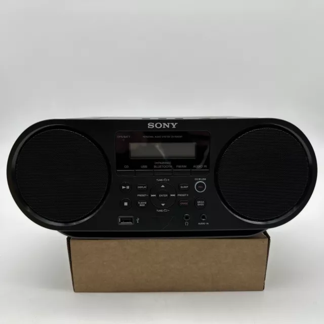 Sony ZS-RS60BT Boombox Bluetooth CD Player USB AM/FM Radio Black TESTED WORKS!