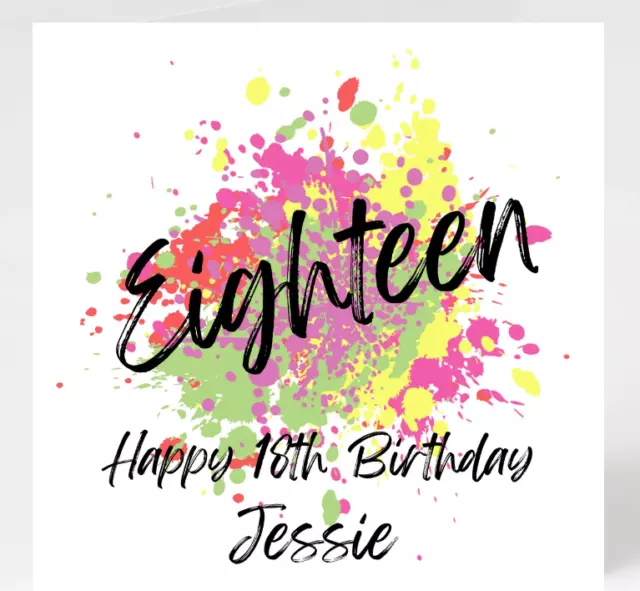 18th Birthday Card Personalised with Any Name Happy Eighteenth Card for Him/Her