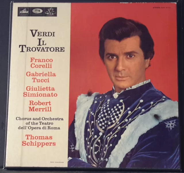 San 151-3 Ed 1 Uk Box Set Verdi - Il Trovatore 1965 Hmv W/A Corelli, Schippers