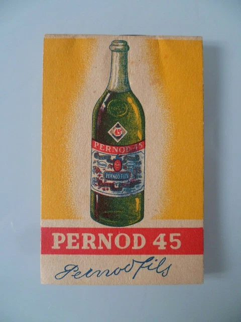 Pernod 45 Anis Pastis Absinthe Bistrot Pub / Ancien Petit Carnet Publicitaire