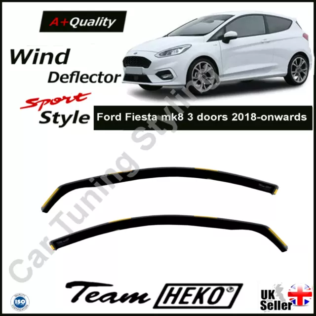 FORD FIESTA MK8 3doors Hatchback ST 2018-onwards 2pc Wind Deflectors HEKO  Tinted £35.39 - PicClick UK