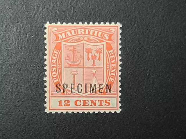 Mauritius Kgvi Specimen Stamp 12 Cents Coat Of Arms Mint Nice Old Specimen Stamp