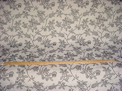 13-7/8Y Kravet Lee Jofa Floral Damask Grey White Drapery Upholstery Fabric