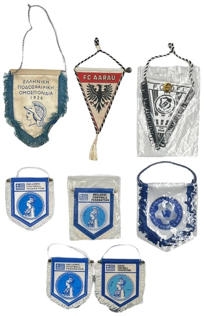 Federcalcio ellenica 6 gagliardetti + 2 gagliardetti della squadra greca