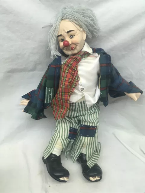 Vintage J. P. Rockingfeller Hobo Clown Doll Porcelain A Dynasty Doll 19”