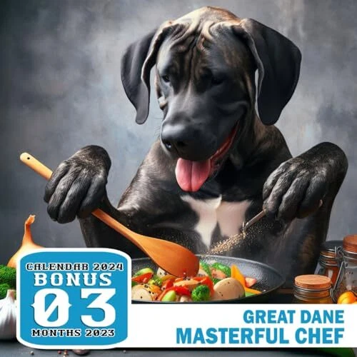 GREAT DANE MASTERFUL Chef Calendar 2025 Jan 2025 to Dec 2025 Bonus 3