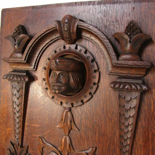 Antique Carved Oak 21" Panel, Figural Plaque, Furniture or Architectural Salvage 6