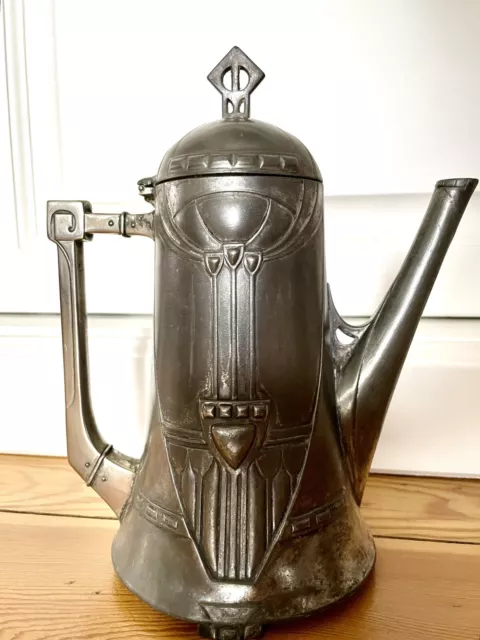 Kanne Kaffeekanne WMF Jugendstil Art Nouveau Antik versilbert, Albert Köhler Cie