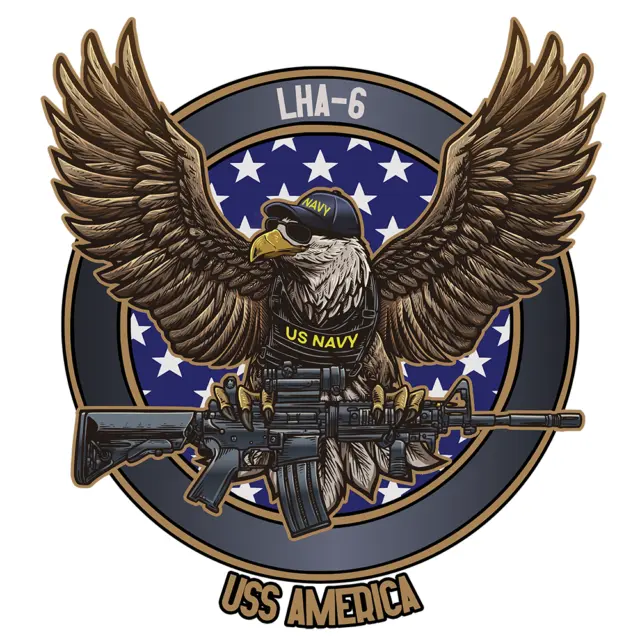 USS America LHA-6 US Navy Ensign OPSEC USA Made Military Decal