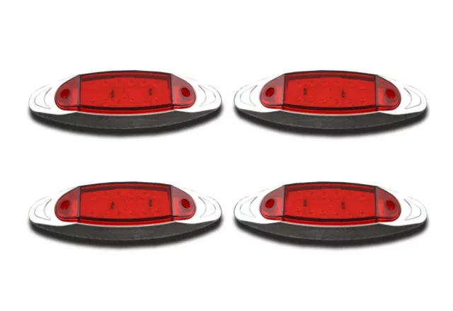 24V LED SET 4x RED SIDE MARKER TAIL INDICATOR LIGHTS TRAILER CHASSIS BUS RENAULT