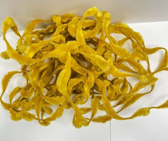 Limpiador de tuberías artesanales de oruga con cable dorado/amarillo de colección protuberancia grande 12 yardas