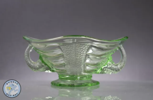 SOWERBY ART DECO GREEN GLASS ELEPHANT BOWL CIRCA 1930's 3