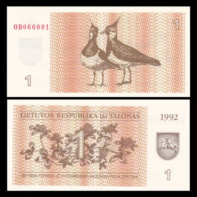 Lithuania 1 Talonas, 1992, P-39, UNC