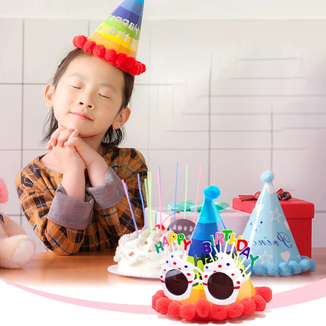 1Pcs Birthday Hats Kids Boy Girl Black Birthday Party Decorations Happy BirthdH7