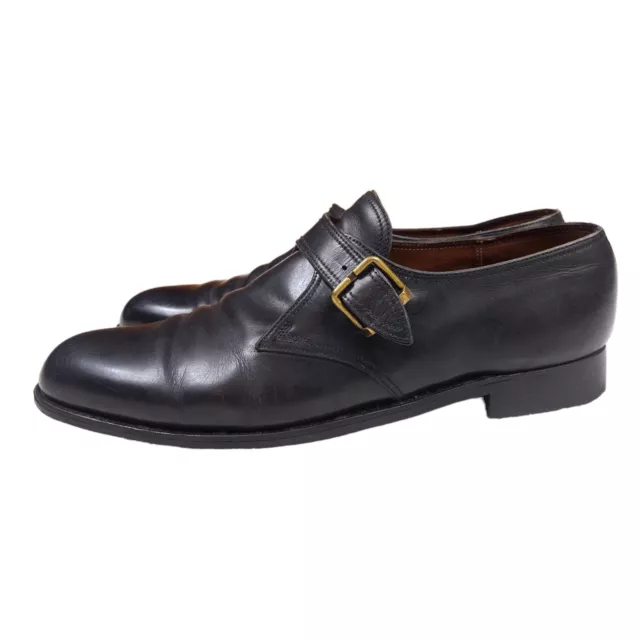 J.M. WESTON MEN'S 531 Monk Strap Black Leather Shoes - Size 10.5C UK ...
