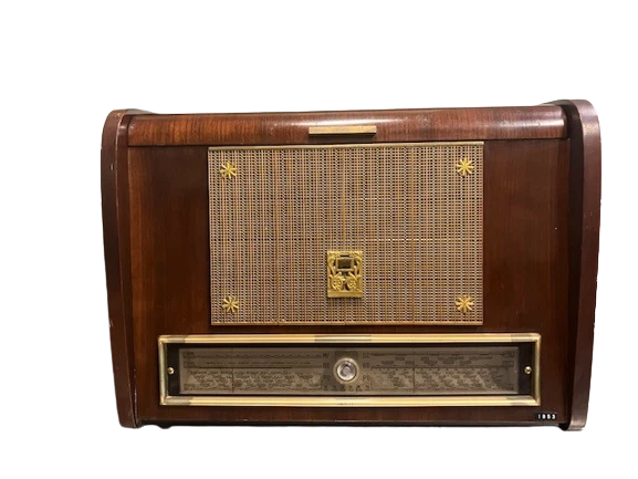 Capot Plexiglas Teinté Bronze Avec Charnières Pour Platine Pathe Marconi - 54.5x33.5x6.5 Cm