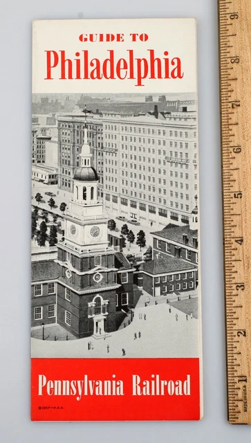 Vintage 1957 Pennsylvania Railroad Travel Tourism Guide to Philadelphia Brochure