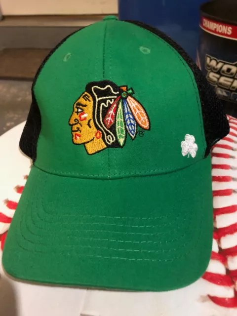 NHL Chicago Blackhawks Tomahawk St Patrick’s Day Green Cabbie Newsboy Golf  Hat
