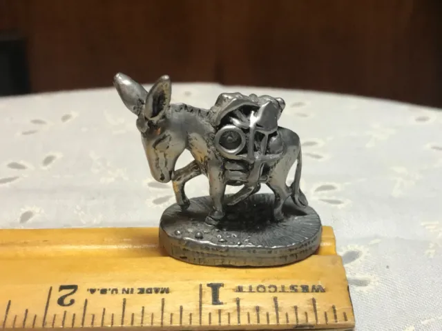 Miniture Figurine Pewter Approx.1.5" Donkey Miners Gear Says Grand Canyon 1988