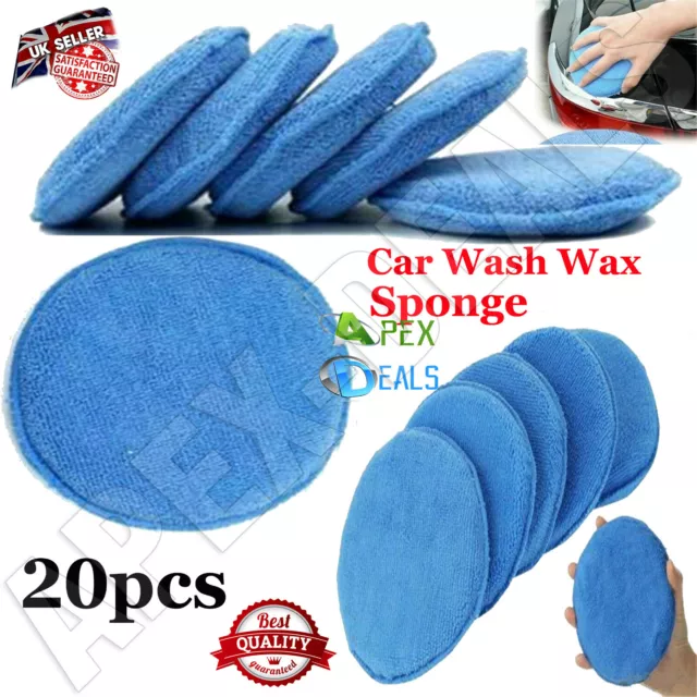 20x 5" Car Microfiber Polishing Pads Wax Applicator Foam Sponge Cleaning Buffers