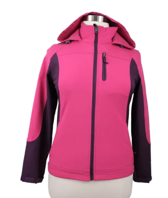 FREE COUNTRY JACKET Womens Medium Pink Full Zip Hooded Soft Shell ...