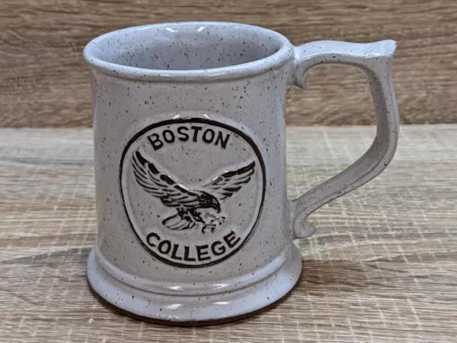 BOSTON COLLEGE Eagle Clay Pottery Glazed Coffee Tea Beer Mug Mini Stein