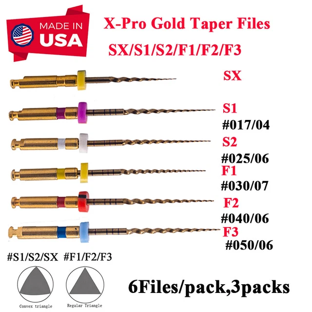 ENDO ROTARY FILES Dental Endo XPro Gold Taper NITI Endodontic Files