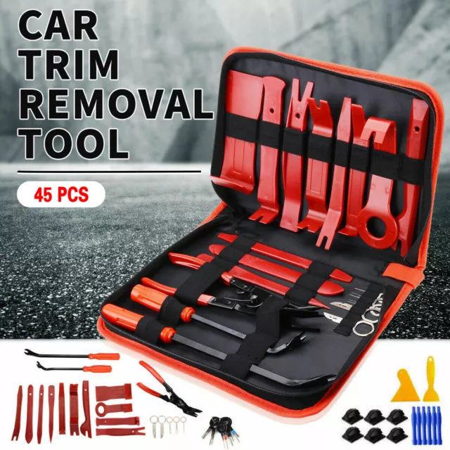 45 Pcs Car Trim Removal Pry Tool Molding Kit Panel Door Dash Interior Clip Set