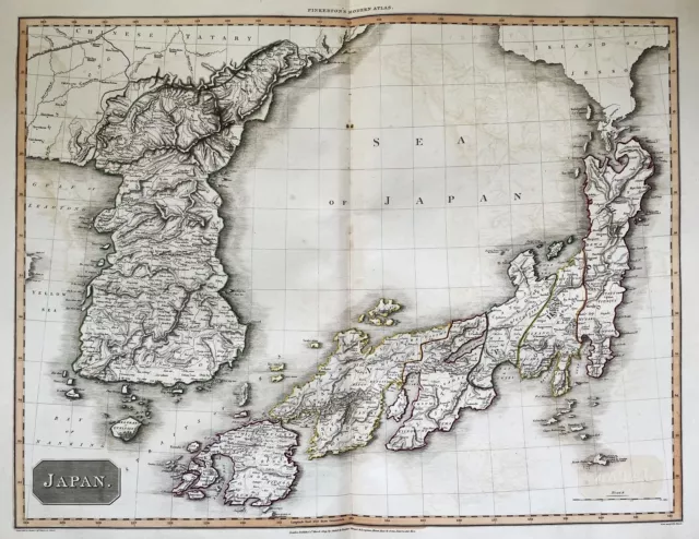 Japan Korea Asia Asien Pinkerton map Karte engraving Kupferstich 1815