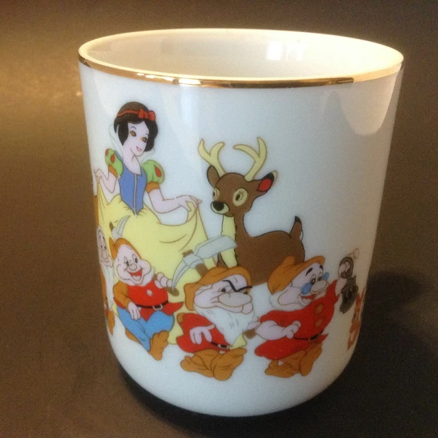 Vintage Snow White and Seven Dwarfs Mug Cup Walt Disney Productions Japan