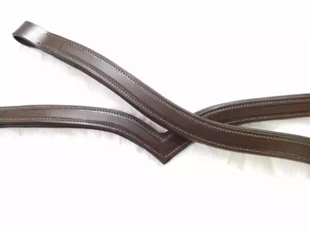 Set of Two 14mm Empty Channel Padded BROWBAND for Bridle -Available in All Size