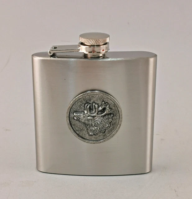 9979038 Flachmann Medallón Ciervo Caza Acero Inoxidable 180ml (6oz) 11x10cm 2