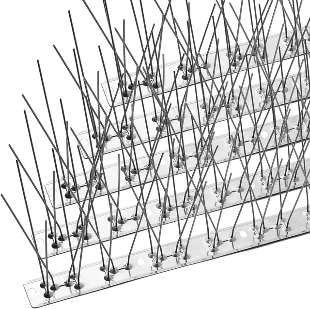 OFFO Bird Spikes with Stainless Steel Base Cover 4.1m, Pigeon for 4.1m