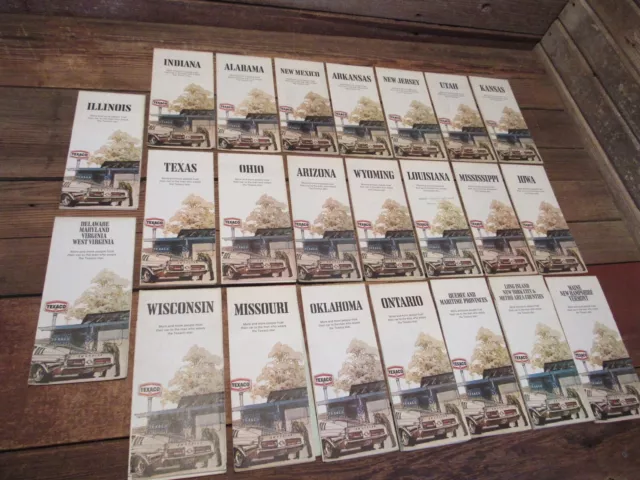 Vintage LOT 1970's Road Maps TEXACO Gas Oil Station Indiana Ohio & Others!