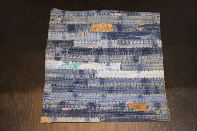 Upcycling Vintage Jeans enim Teppich aus Baumwolle patchwork blau ca 50 x 50 cm