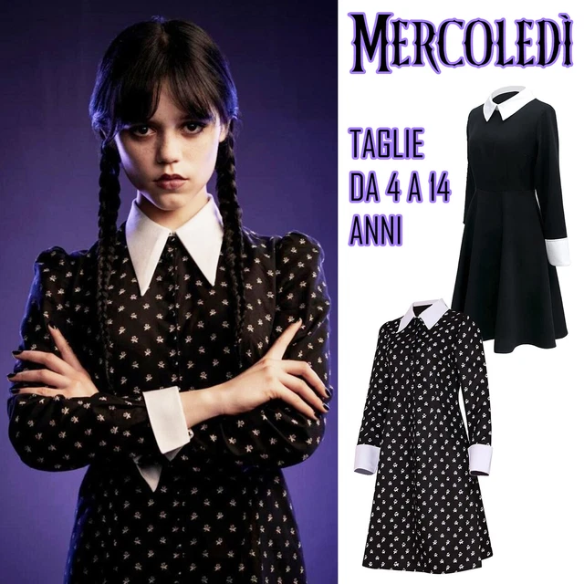Costume da Carnevale Mercoledi per Bambina Donna Famiglia Addams Serie Netflix