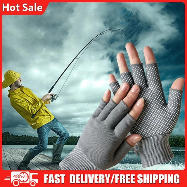 Fingerless Outdoor Bicycle Anti-skid Half Finger Fishing Gloves (Grey)