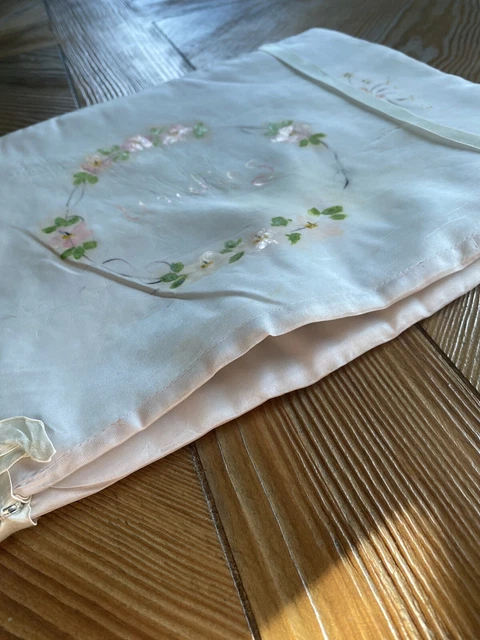 Vintage Early 20th Century Paint Motif on Silk Ladies Night Gown Case