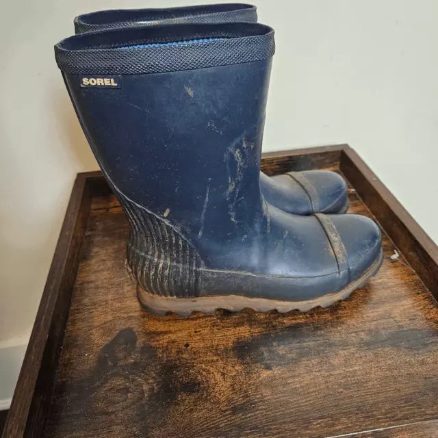 Sorel Joan Rain Navy Short Boots Women’s Blue Size 7.5