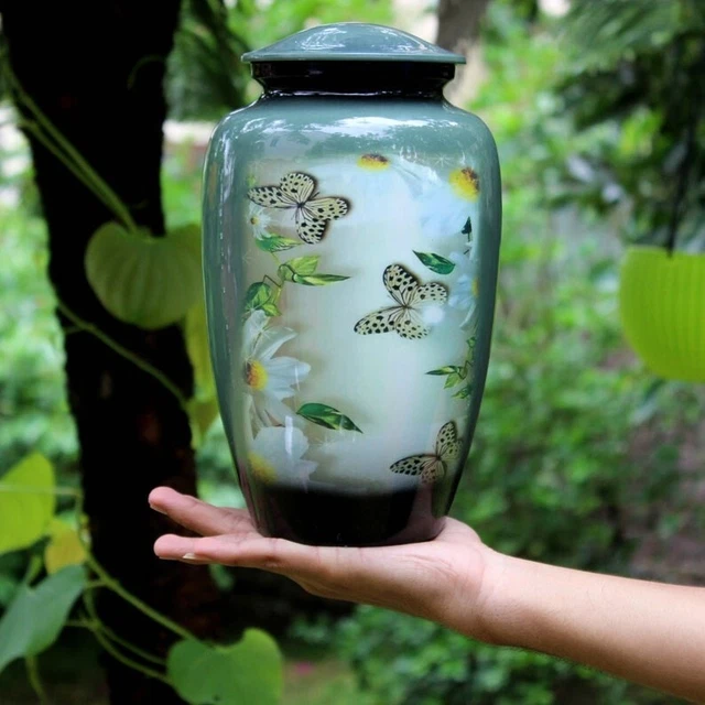Urna para cenizas humanas tamaño completo urna de cremación de mariposas, urnas para cenizas adultas