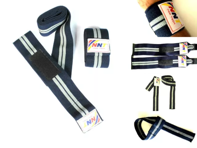 NNT 3 in 1 Weight Lifting Wrist/Knee/Bar Strap Available in L 16''/78''/21''