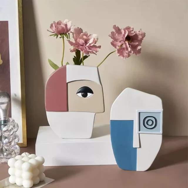Flower Vase Anti-deformed Decorative Living Room Desktop Abstract Face Shape