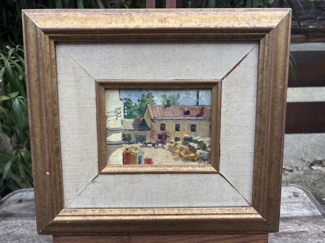 Tableau Peinture à L'huile Sur Carton - XXème Siècle - Signé - À Identifier - Œuvre D'art Ancienne