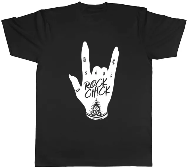 Rock Chick Hand Sign Mens Unisex T-Shirt Tee